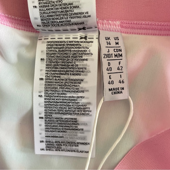 nwt adidas originals pink tie dye high waist high cut swim bottom medium large - Picture 5 of 6